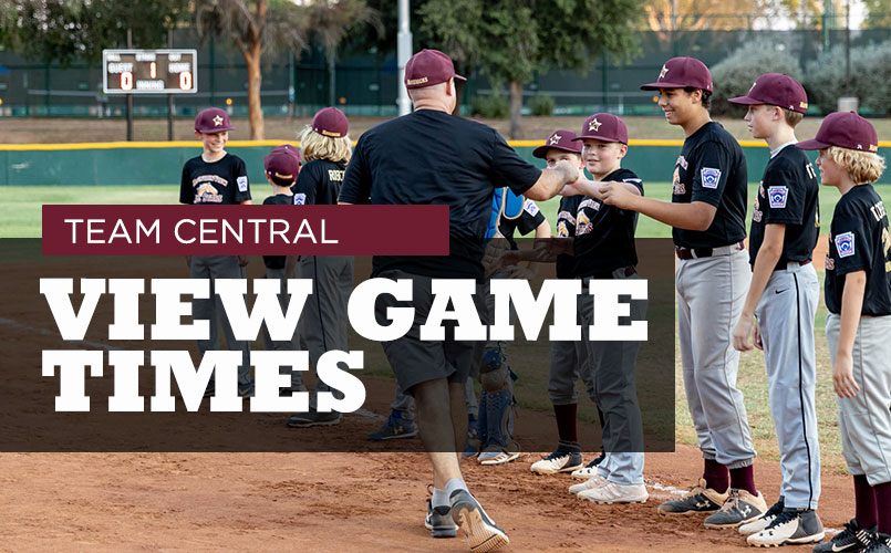 Visit Team Central for all game days, times, and fields.